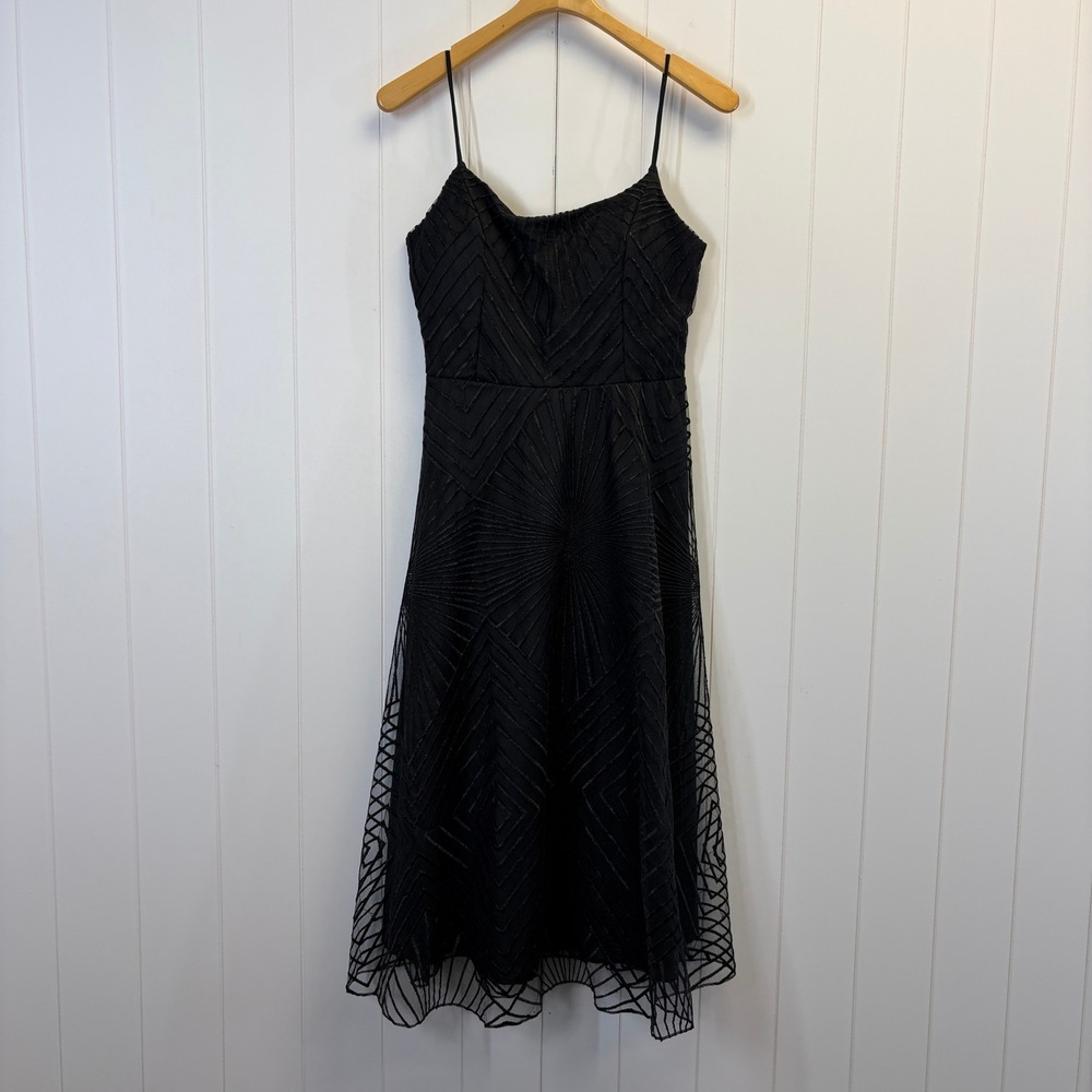 Clothes Art Deco Geometric Mesh Cocktail Dress Women Size M Classic Retro Formal